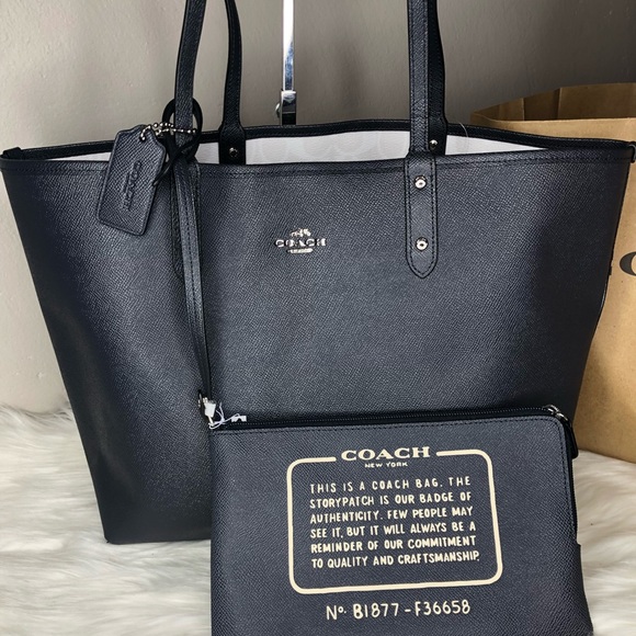 coach reversible pvc city signature tote
